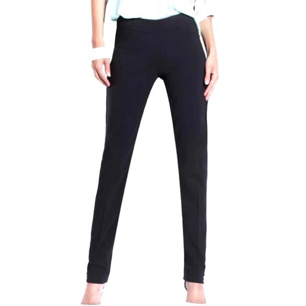 SLIM-SATION MULTIPLES Tummy Control FAUX POCKETS Narrow Leg PONTE KNIT Pants 6